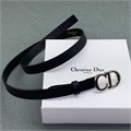 DIOR ремень черный узкий с серебряной пряжкой CD РМ-9746