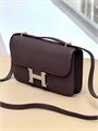 HERMES сумка Constance 23 см кожа Эпсом шоколадная серебро СК-00868