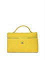 CHANEL сумка Vanity с ручкой кожа икра клетка желтая золото СК-01542