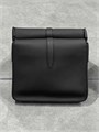 HERMES мессенджер с клапаном хлястик по середине черный МС-2374