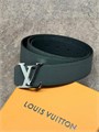 LV ремень кожа Того черно-серый пряжка LV серебро РМ-1205