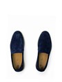LORO PIANA лоферы низкие замша синие с белой подошвой ОК-1960