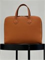HERMES портфель кожа без плечевого ремня с глубокой молнией классический зернистая кожа горчичного цвета ПР-1161