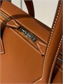 HERMES портфель кожа без плечевого ремня с глубокой молнией классический зернистая кожа горчичного цвета ПР-1161