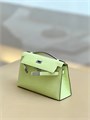 HERMES клатч POCHETTE 22 см салатовая кожа крокодила серебро СК-00372