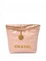 CHANEL Сумка 22 mini в клетку гладкая кожа розовая СК-01363