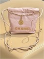 CHANEL Сумка 22 mini в клетку гладкая кожа розовая СК-01363
