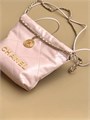 CHANEL Сумка 22 mini в клетку гладкая кожа розовая СК-01363