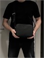 PRADA мессенджер черная  кожа того на замке МС-00189