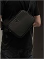 PRADA мессенджер черная  кожа того на замке МС-00189