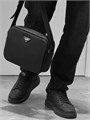 PRADA мессенджер черная  кожа того на замке МС-00189