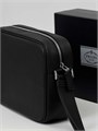 PRADA мессенджер черная  кожа того на замке МС-00189