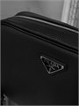 PRADA мессенджер черная  кожа того на замке МС-00189