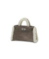 HERMES сумка mini Kelly 19 см этуп меховая серебро СК-00752