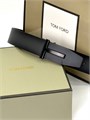 TOM FORD ремень двухсторонний серо-бордовый черная пряжка РМ-00648
