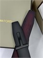 TOM FORD ремень двухсторонний серо-бордовый черная пряжка РМ-00648