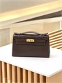 HERMES клатч POCHETTE 22 см коричневая кожа крокодила золото СК-00369