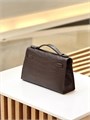 HERMES клатч POCHETTE 22 см коричневая кожа крокодила золото СК-00369