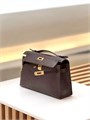 HERMES клатч POCHETTE 22 см коричневая кожа крокодила золото СК-00369