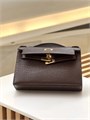 HERMES клатч POCHETTE 22 см коричневая кожа крокодила золото СК-00369