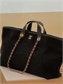 CHANEL шоппер черный войлок на золоте СК-00914