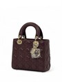DIOR LADY сумка 20 см гладкая кожа бордовая золото СК-01163