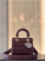 DIOR LADY сумка 20 см гладкая кожа бордовая золото СК-01163