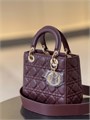 DIOR LADY сумка 20 см гладкая кожа бордовая золото СК-01163