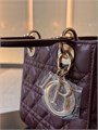 DIOR LADY сумка 20 см гладкая кожа бордовая золото СК-01163