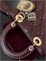 DIOR LADY сумка 20 см гладкая кожа бордовая золото СК-01163