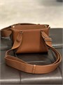 HERMES мессенджер кожа того с перфорированным логотипом оранжевого цвета МС-0793