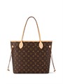 LV сумка тоут Neverfull MM коричневая монограмма бежевая ткань маленькая СК-01318