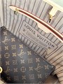 LV сумка тоут Neverfull MM коричневая монограмма бежевая ткань маленькая СК-01318