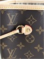 LV сумка тоут Neverfull MM коричневая монограмма бежевая ткань маленькая СК-01318