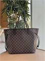 LV сумка тоут Neverfull коричневая шашка красная ткань маленькая СК-01319