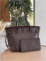 LV сумка тоут Neverfull коричневая шашка красная ткань маленькая СК-01319