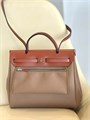 HERMES Herbag сумка 31 см хаки текстиль коричневая кожа СК-01449