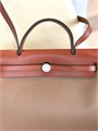 HERMES Herbag сумка 31 см хаки текстиль коричневая кожа СК-01449