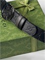 GUCCI ремень кожа монограмма черный гладкий пряжка круглая лого плоская РМ-1178