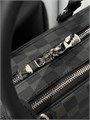 LV портфель большой с двумя разделами на молниях канва серая шашка ПР-0089