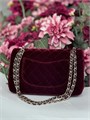 CHANEL сумка 2.55 бархат в клетку 25 см шампань бордовая золото СК-00736