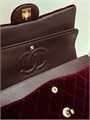 CHANEL сумка 2.55 бархат в клетку 25 см шампань бордовая золото СК-00736