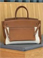 HERMES Birkin 35 см сумка вывернутая кэмел барения текстиль СК-00468