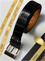 ZILLI ремень крокодил джинсовый черный пряжка золото РМ-1795