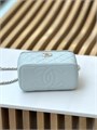 CHANEL сумка Vanity с металлической ручкой кожа икра голубая золото СК-01259