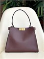 FENDI сумка Peekaboo гладкая кожа коричневая золото СК-01748