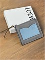 LOEWE визитница на молнии серая с голубым карманом ВЗ-00887