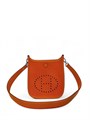 HERMES сумка Evelyne mini 16 см текстиль оранжевая СК-00350