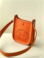 HERMES сумка Evelyne mini 16 см текстиль оранжевая СК-00350