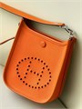 HERMES сумка Evelyne mini 16 см текстиль оранжевая СК-00350